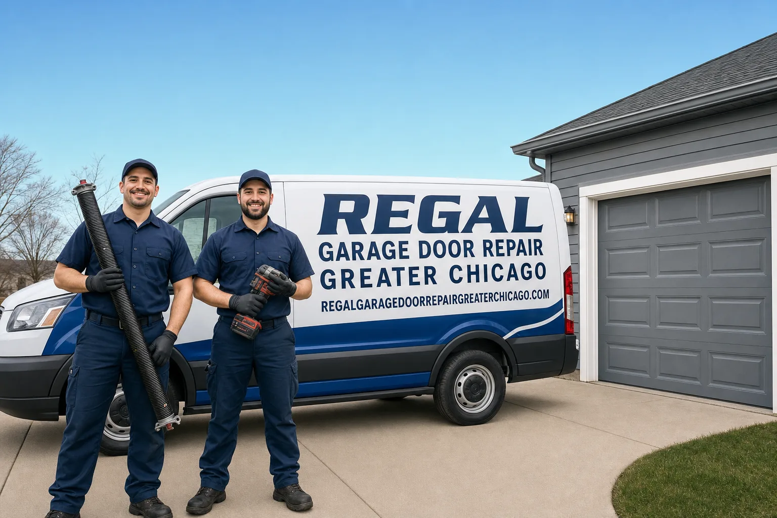Regal Garage Door Repair Greater Chicago service vehicle and crew in Chicago, IL