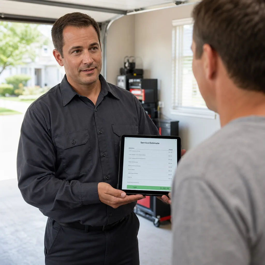 Illustration for garage door spring repair in Aurora